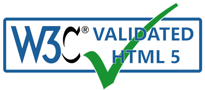 Επικυρωμένο σήμα html5 από το W3c για ιστότοπους που απευθύνονται σε άτομα με ειδικές ανάγκες, υποδεικνύοντας ότι η ιστοσελίδα συμμορφώνεται με τα πρότυπα html5.